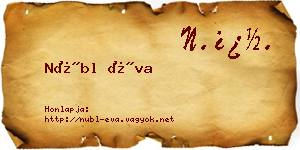 Nübl Éva névjegykártya